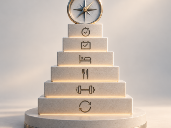 Illustration de la discipline personnelle comme fondation de la résilience avec des habitudes simples, de la stabilité et de la liberté d’action