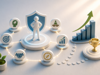 Illustration de la résilience comme avantage compétitif personnel pour saisir les opportunités et garder des marges de décision