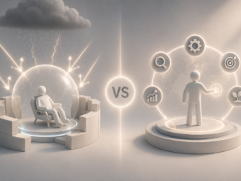 Illustration de la différence entre résilience active et résilience passive face aux difficultés
