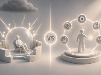 Illustration de la différence entre résilience active et résilience passive face aux difficultés